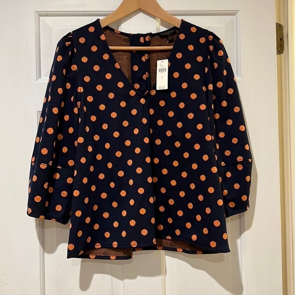 Current Air NWT polka dot puff sleeve top
